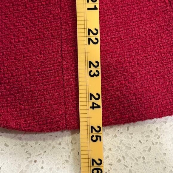 Anne Klein Burgundy Tweed Blazer Jacket Black Velvet Collar Women 6 Fall Office - Picture 8 of 8